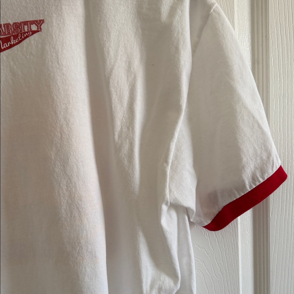 Port and Company White and Red Football Tee - Picture 10 of 11